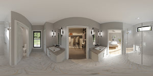 AJ7696-A Country House Master Bathroom Panorama, 3 to 5 Bedrooms, 2.5 to 3.5 Bathrooms | Plan 1039