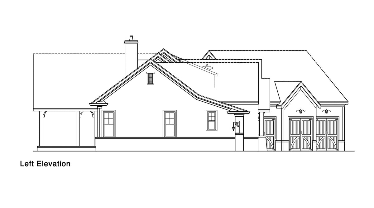 Oakwood House Plan - Elevation Left