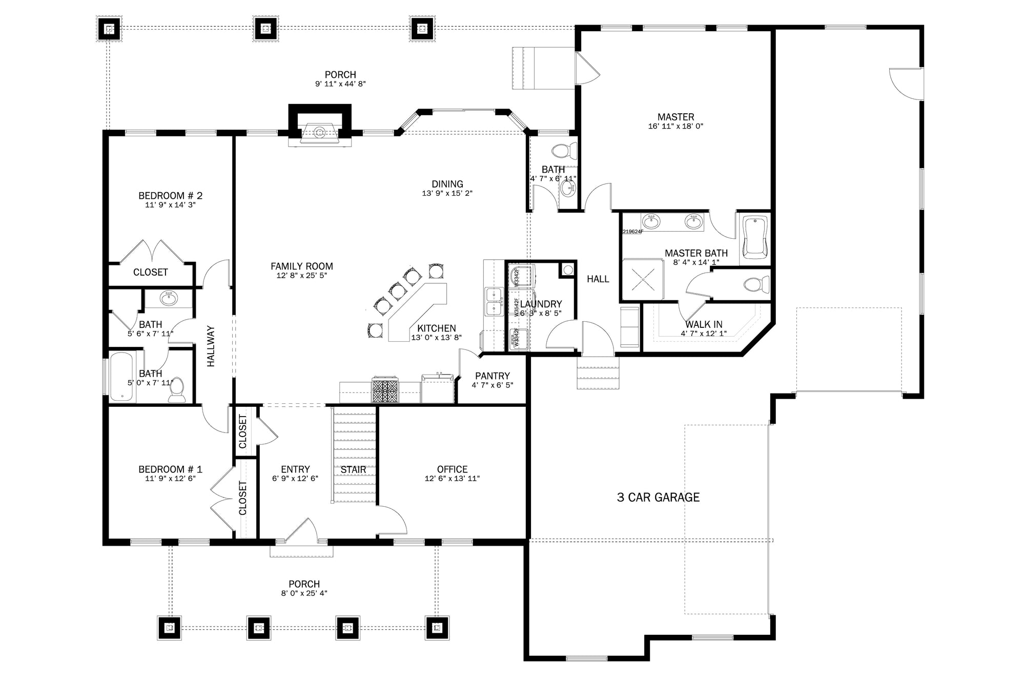 AO7994-A Craftsman House First Floor Plan, 3 Bedrooms, 2.5 Bathrooms | Olney 