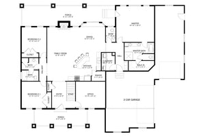 AO7994-A Craftsman House First Floor Plan, 3 Bedrooms, 2.5 Bathrooms | Olney 