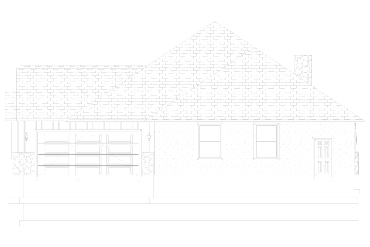 AO7994-A Craftsman House, 3 Bedrooms, 2.5 Bathrooms | Olney Right Elevation