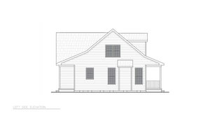 ST25082 Olsen Ranch Style House Plan 3 Bedrooms, 2 Bathrooms Left Side Elevation