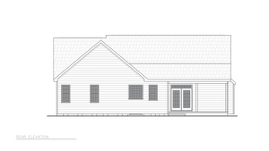 ST25082 Olsen Ranch Style House Plan 3 Bedrooms, 2 Bathrooms Rear Elevation