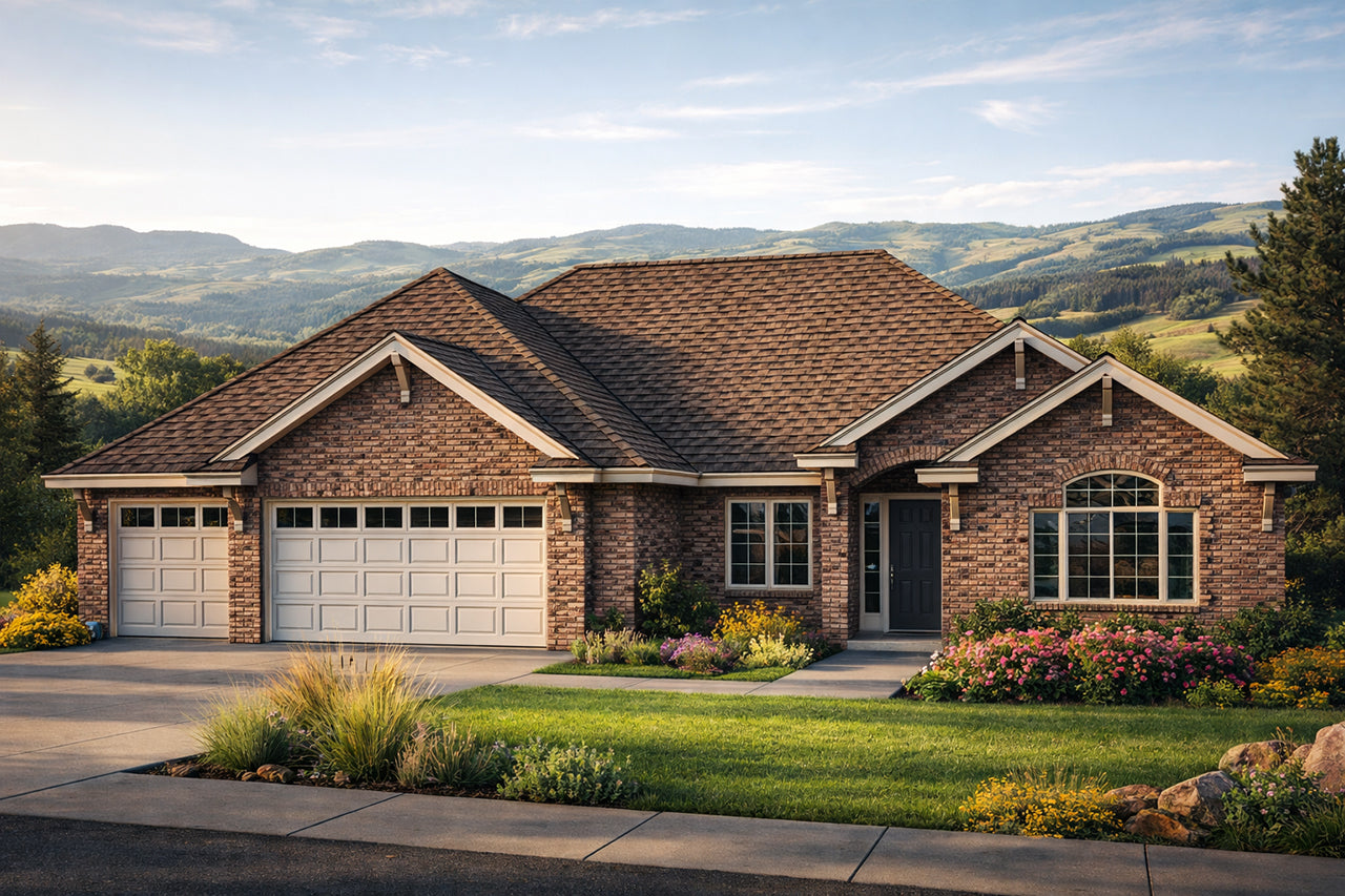 AM8101-A Ranch House, 3 Bedrooms, 2.5 Bathrooms | Ryland House Plan Exterior