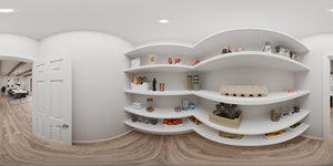 AJ7727-A Modern Farmhouse Pantry Panorama, 3 Bedrooms, 2 Bathrooms | Plan 1064 