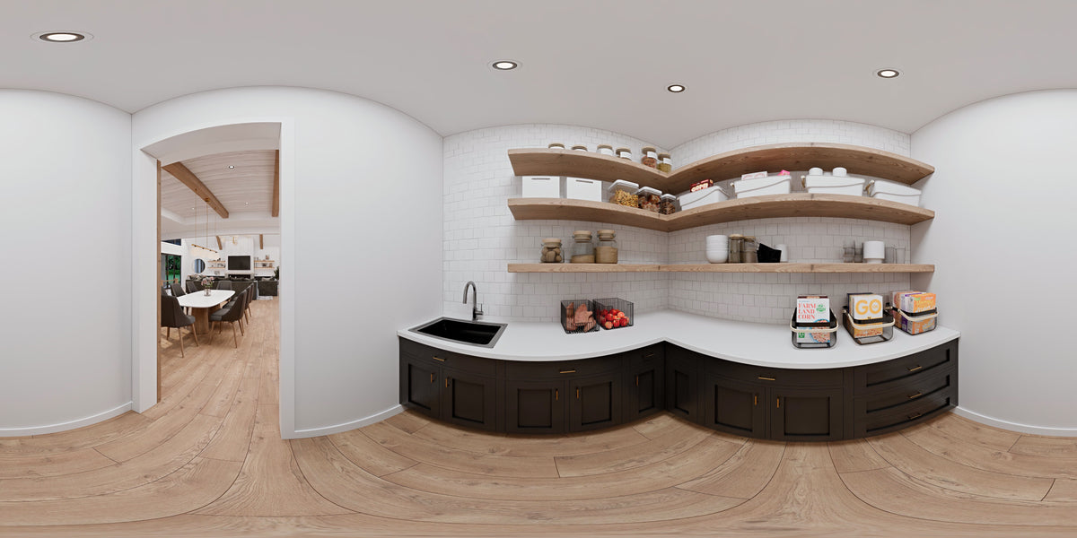 AJ7980-A Modern Farmhouse Pantry Panorama, 3 Bedrooms, 4.5 Bathrooms | Plan 1068 