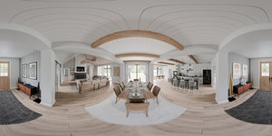 AJ7679-A Modern Farmhouse Great Room Panorama, 4 Bedrooms, 3.5 Bathrooms | Plan 1011 