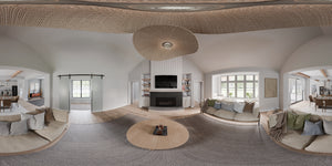 AJ7679-A Modern Farmhouse Great Room Panorama, 4 Bedrooms, 3.5 Bathrooms | Plan 1011 