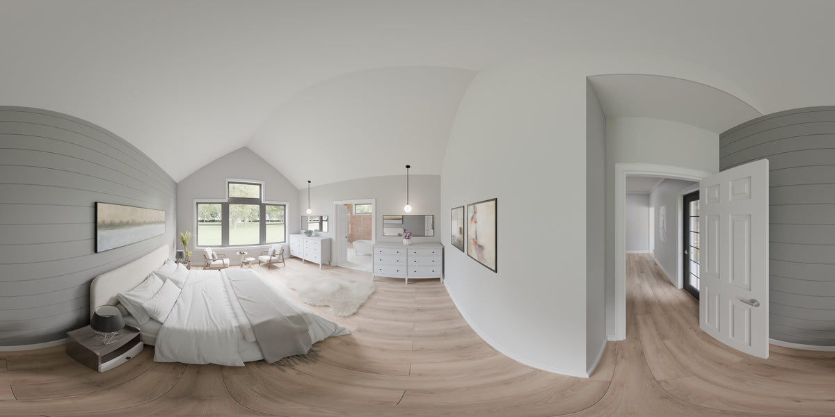 AJ7679-A Modern Farmhouse Bedroom Panorama, 4 Bedrooms, 3.5 Bathrooms | Plan 1011 