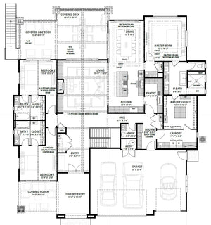 W7590-A Mountain House First Floor Plan, 3-5 Bedrooms, 3.5-5.5 Bathrooms | USA-2973-MT