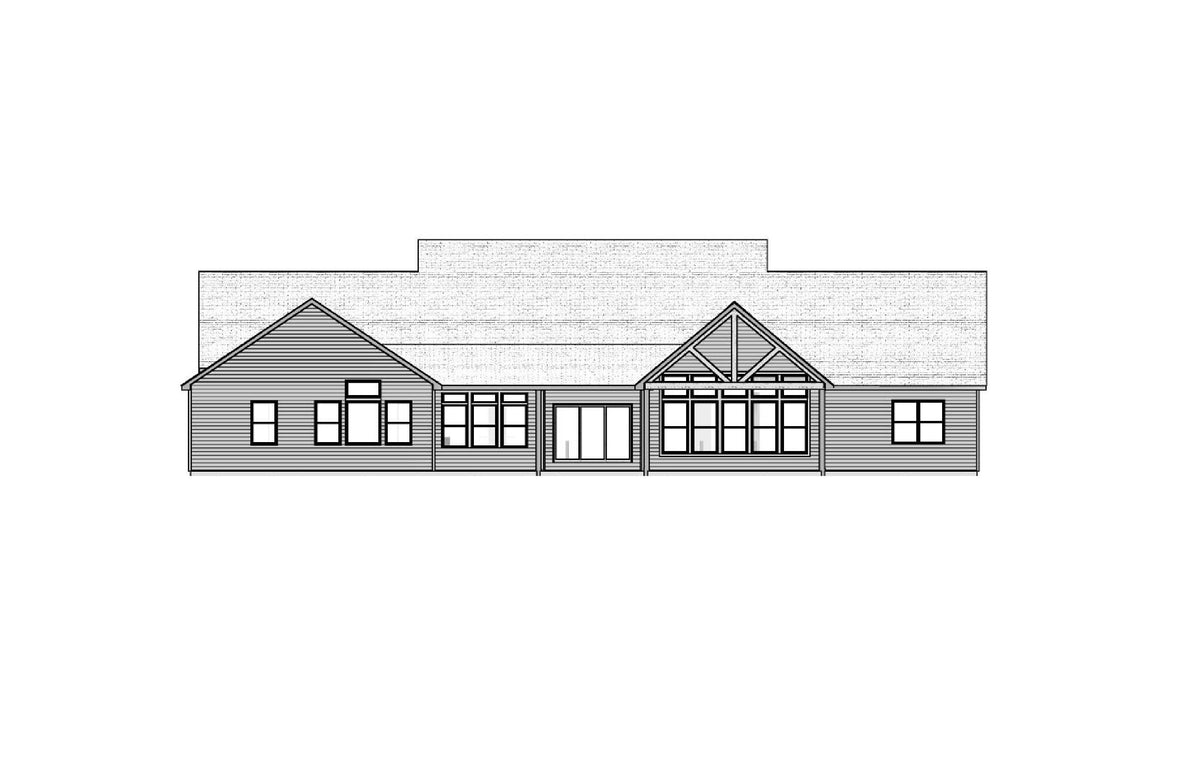 AJ7679-A Modern Farmhouse Rear Elevation, 4 Bedrooms, 3.5 Bathrooms | Plan 1011 