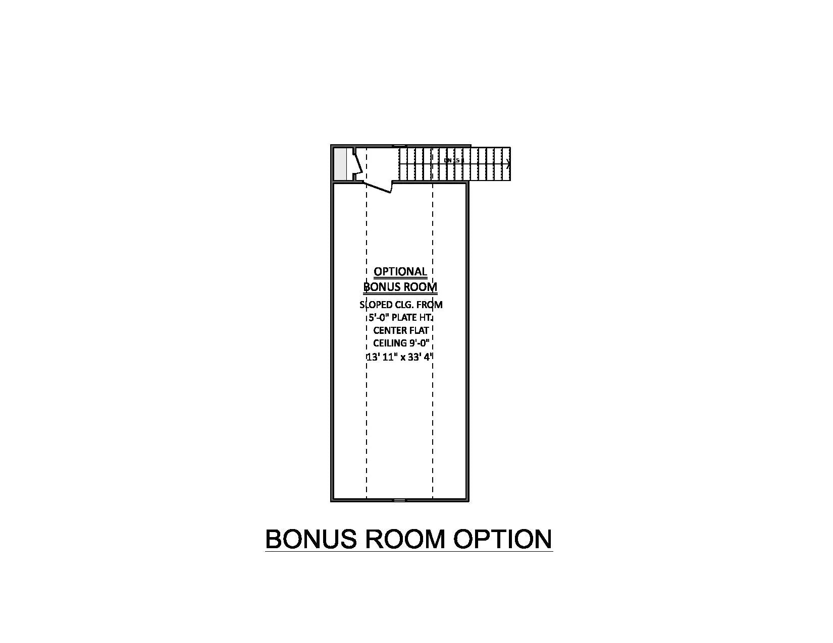 AJ7641-A Modern Transitional House Bonus Room Option Floor Plan, 3 Bedrooms, 2 Bathrooms | Plan VD1065 