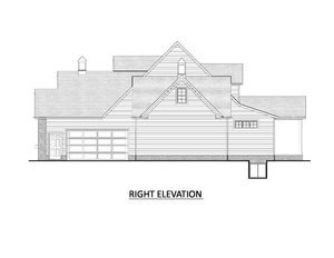AJ7856-A Craftsman House Right Elevation, 3 to 4 Bedrooms, 2.5 Bathrooms | Plan VD1067