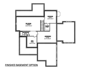 AJ7856-A Craftsman House Basement Floor Plan, 3 to 4 Bedrooms, 2.5 Bathrooms | Plan VD1067