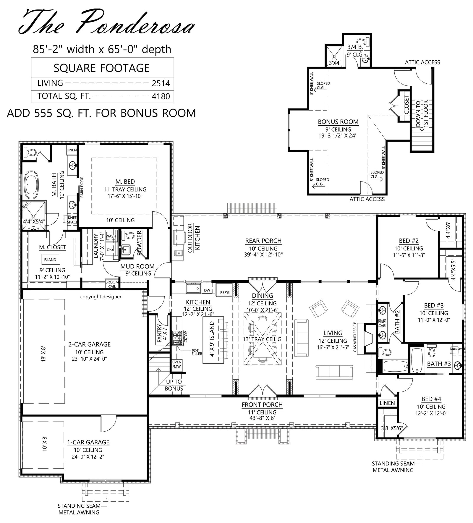 The Ponderosa House Plan - Archival Designs House Plans