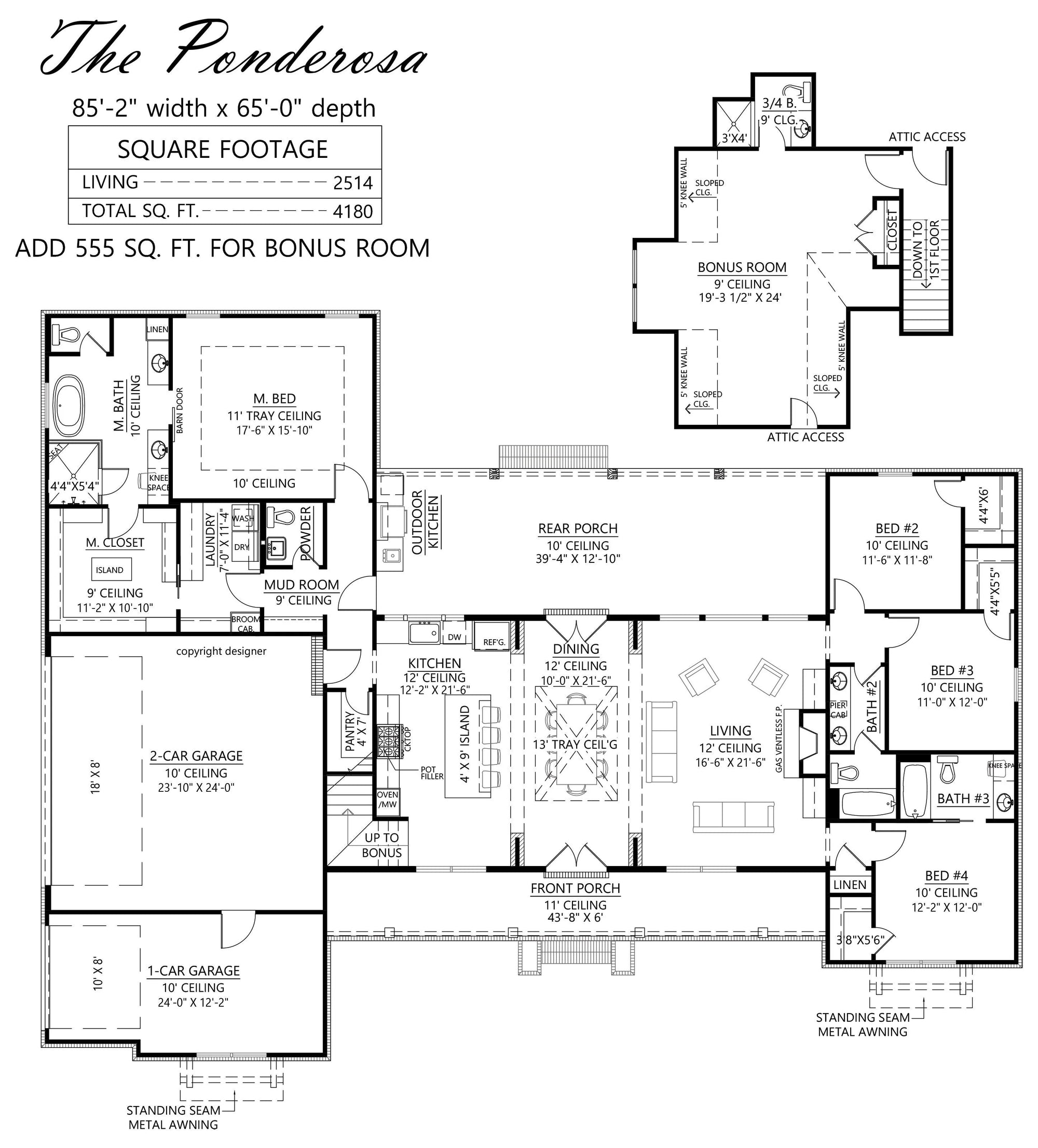 The Ponderosa House Plan - Archival Designs House Plans