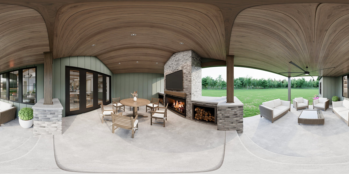 AJ7855-A Modern Farmhouse Porch Panorama, 2 to 3 Bedrooms, 2.5 Bathrooms | Plan VD1066