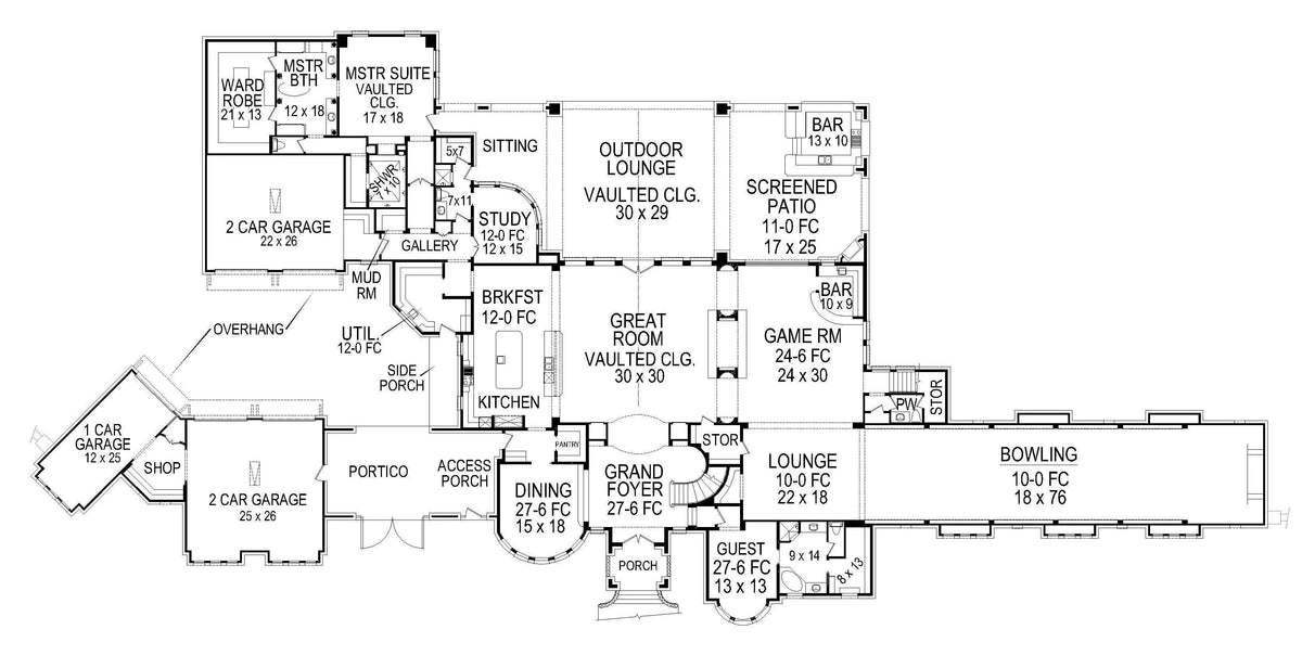 Prestonshire House Plan - Archival Designs House Plans, floor plan