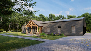 Spacious 5-Bedroom Ranch Plan with Workshop and Split Layout