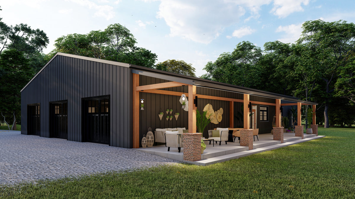 Spacious 5-Bedroom Ranch Plan with Workshop and Split Layout