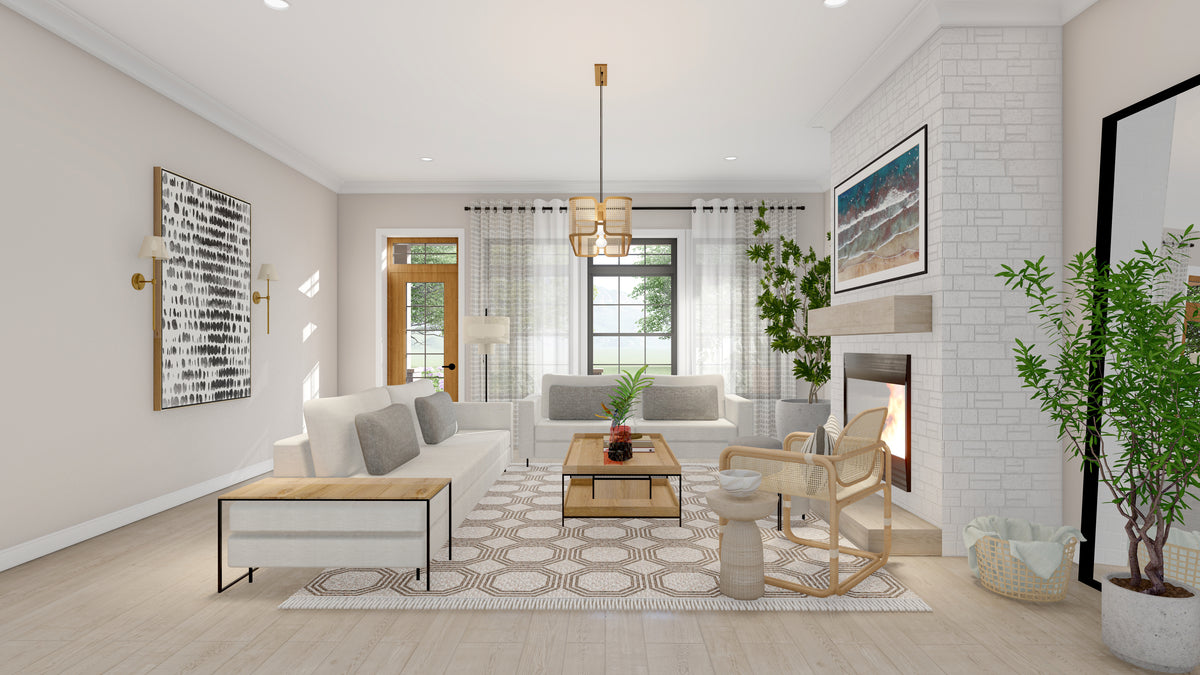 Spacious 5-Bedroom Ranch Plan with Workshop and Split Layout