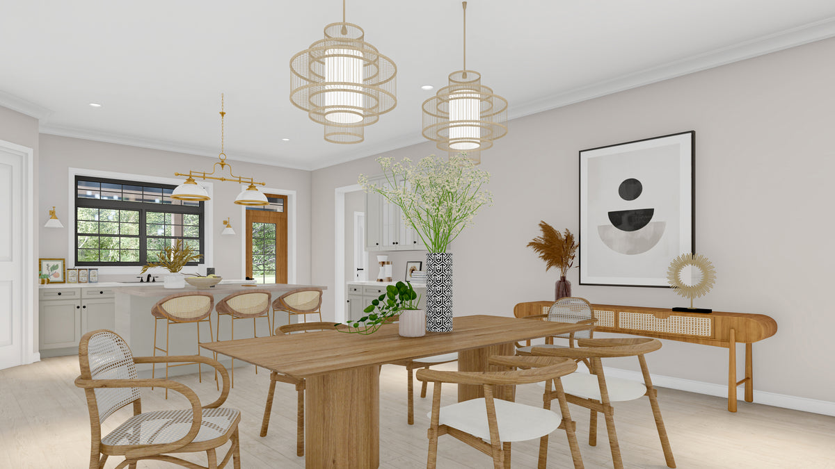 Spacious 5-Bedroom Ranch Plan with Workshop and Split Layout