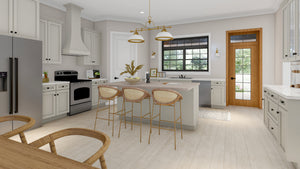 Spacious 4-Bedroom Ranch Plan with In-Law Suite and Workshop