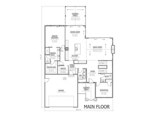 AJ7690-A Craftsman House First Floor Plan, 3 to 4 Bedrooms, 2.5 Bathrooms | Plan 1019 