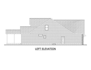 AJ7690-A Craftsman House Left Elevation, 3 to 4 Bedrooms, 2.5 Bathrooms | Plan 1019 