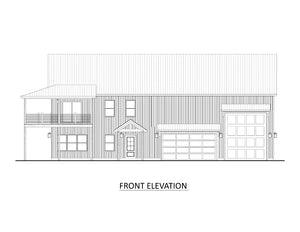 AJ7694-A Barndominium House Front Elevation, 3 Bedrooms, 2.5 Bathrooms | Plan 1036 