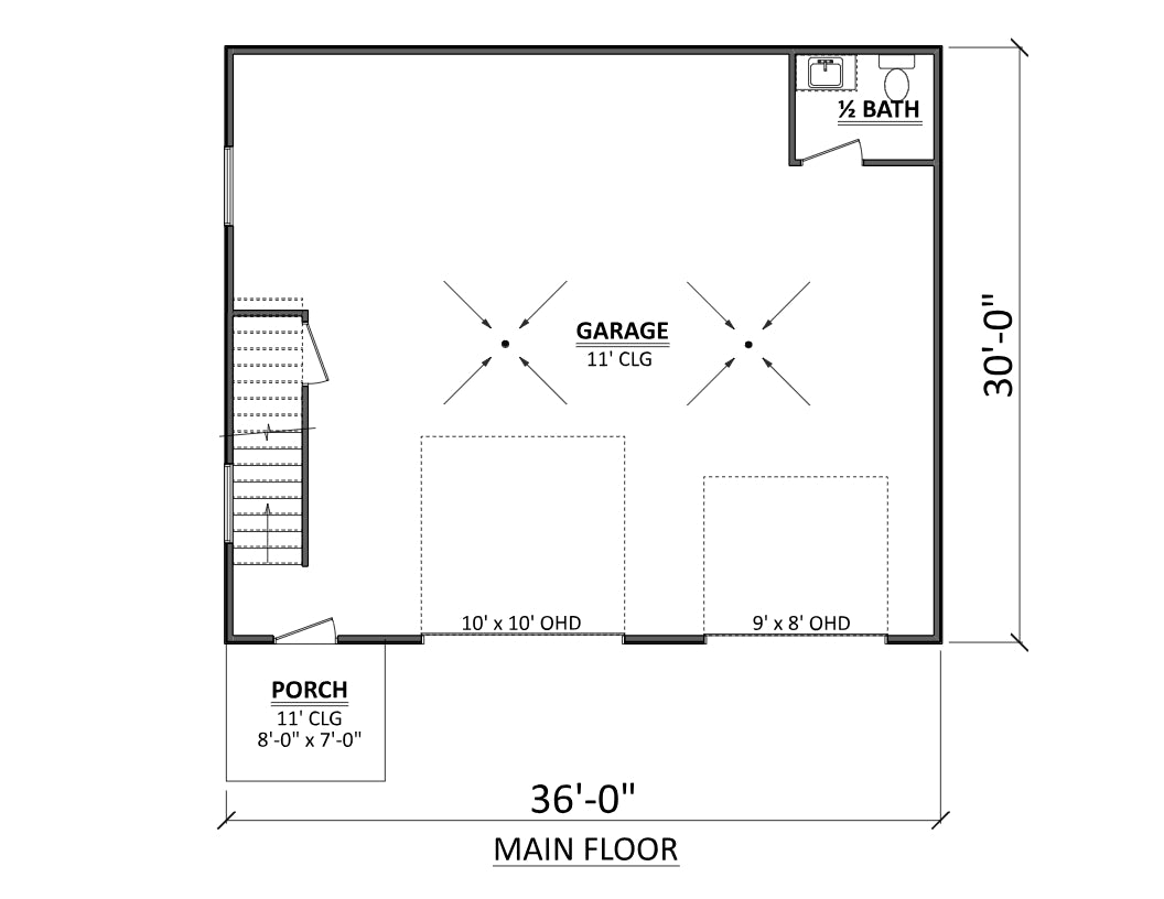 AJ7695-A Garage Plan, 1080 Square Feet | Plan 1037 Exterior