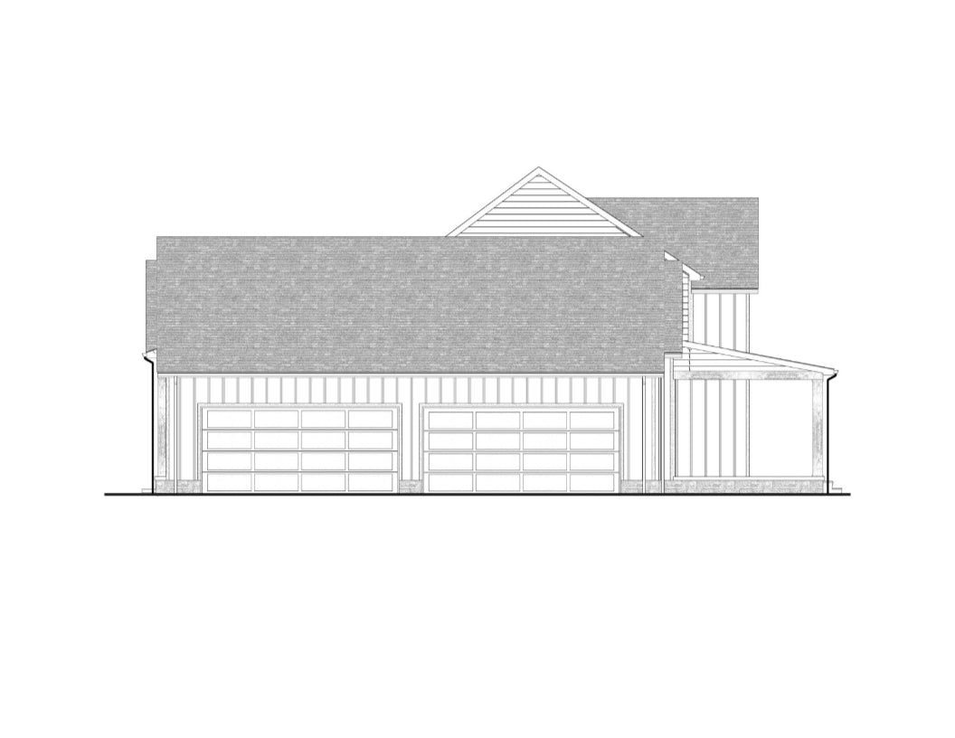 AJ7696-A Country House Right Elevation, 3 to 5 Bedrooms, 2.5 to 3.5 Bathrooms | Plan 1039