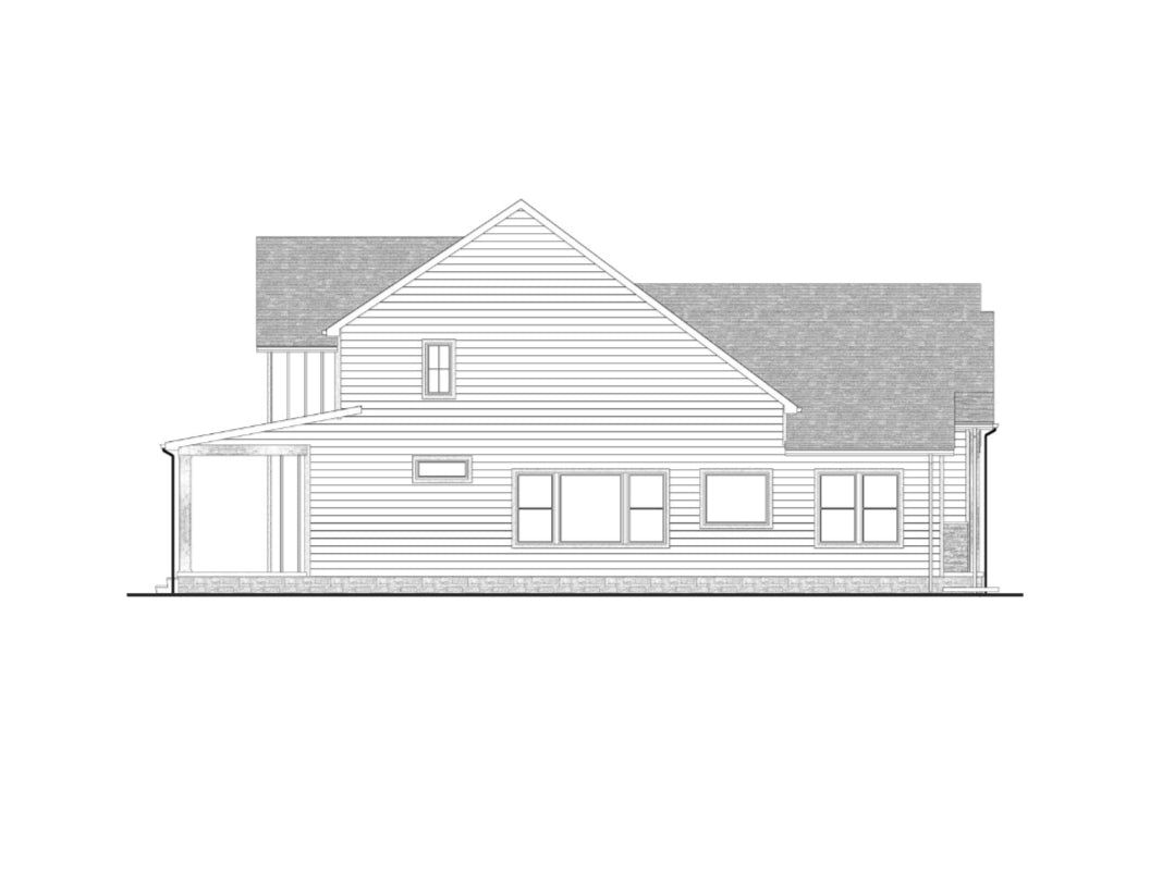 AJ7696-A Country House Left Elevation, 3 to 5 Bedrooms, 2.5 to 3.5 Bathrooms | Plan 1039