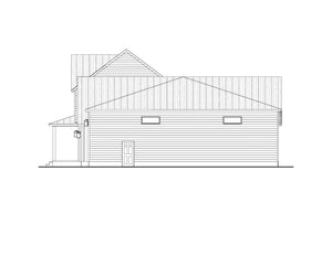 AJ7697-A Modern Farmhouse Left Elevation, 3 Bedrooms, 2.5 Bathrooms | Plan 1040 