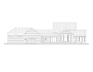AJ7697-A Modern Farmhouse Rear Elevation, 3 Bedrooms, 2.5 Bathrooms | Plan 1040 