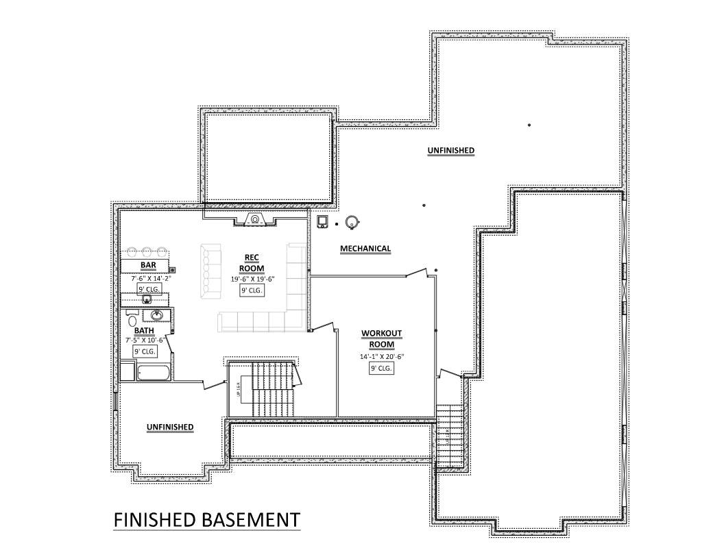 AJ7698-A Modern Farmhouse, 3 Bedrooms, 2.5 Bathrooms | Plan 1042 Exterior