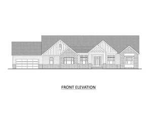 AJ7699-A Craftsman House Front Elevation, 3 Bedrooms, 2.5 Bathrooms | Plan 1043