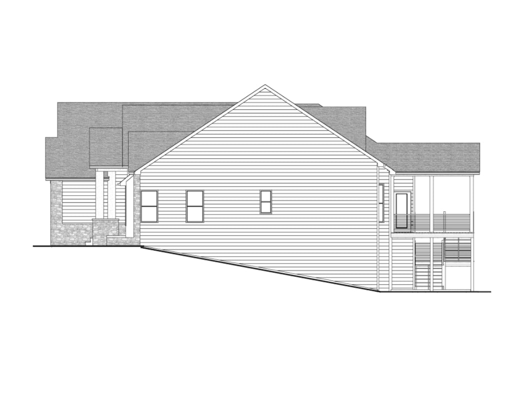 AJ7699-A Craftsman House Left Elevation, 3 Bedrooms, 2.5 Bathrooms | Plan 1043