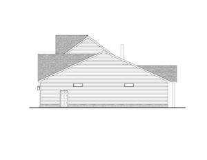 AJ7700-A Modern Farmhouse Right Elevation, 3 Bedrooms, 2.5 Bathrooms | Plan 1044 