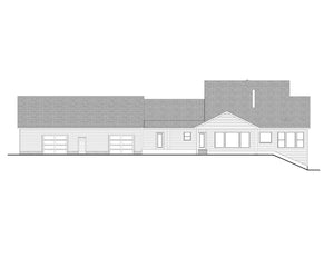 AJ7700-A Modern Farmhouse Rear Elevation, 3 Bedrooms, 2.5 Bathrooms | Plan 1044  