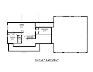 AJ7700-A Modern Farmhouse Basement Floor Plan, 3 Bedrooms, 2.5 Bathrooms | Plan 1044 
