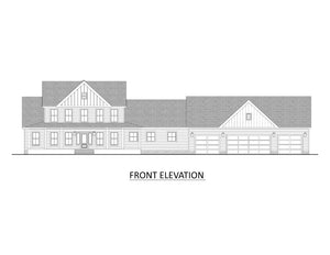 AJ7700-A Modern Farmhouse Front Elevation, 3 Bedrooms, 2.5 Bathrooms | Plan 1044  