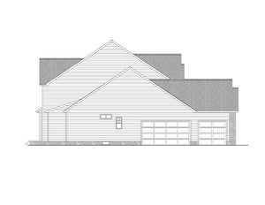 AJ7701-A Traditional House Left Elevation, 4 Bedrooms, 3.5 Bathrooms | Plan 1045 