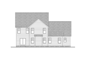 AJ7701-A Traditional House Rear Elevation, 4 Bedrooms, 3.5 Bathrooms | Plan 1045 
