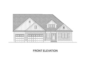 AJ7702-A Craftsman House Front Elevation, 3 Bedrooms, 2.5 Bathrooms | Plan 1046 