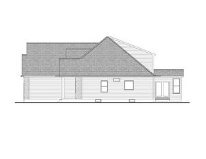 AJ7702-A Craftsman House Right Elevation, 3 Bedrooms, 2.5 Bathrooms | Plan 1046 