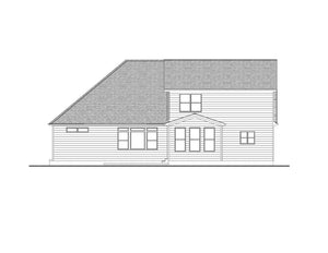 AJ7702-A Craftsman House Rear Elevation, 3 Bedrooms, 2.5 Bathrooms | Plan 1046 