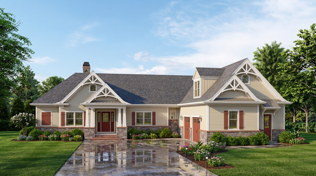 Spacious 4-Bedroom Home Plan with Bonus Room and Walkout Basement