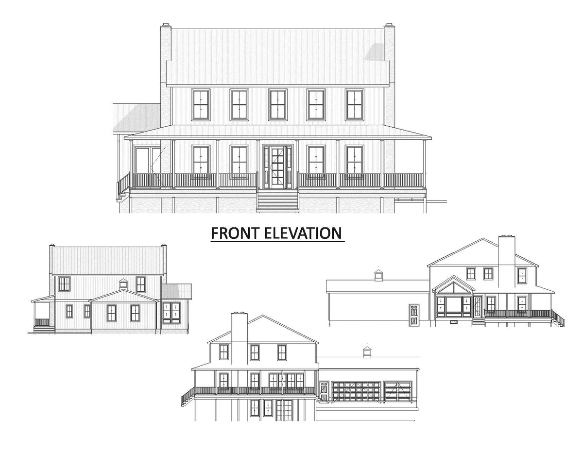 Elegant 3, 240 Sq Ft Two-Story Home with Basement and Wraparound Porch