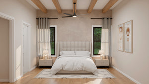 AJ7728-A Contemporary House Master Bedroom, 3 Bedrooms, 2 Bathrooms | Plan 1055 